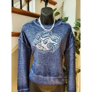 Concepts Sport Tar Heel Blue UNC Cotton Crew Neck Long Sleeve Top Blouse Medium